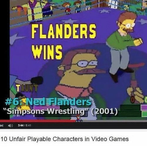 Simpsons wrestling ned flanders video